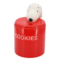Snoopy Cookie Jar - 8.2 Inch Ceramic with Rubber Lid - Red