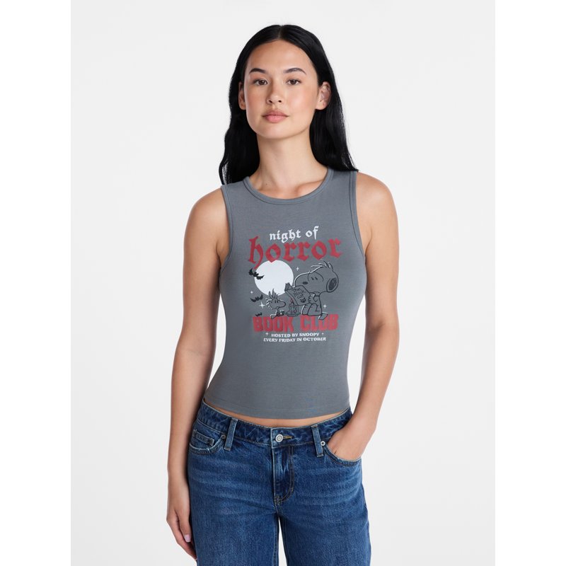 Peanuts Horror Book Club Women's & Plus Sleep Tank Sedona Sage 3X Halloween
