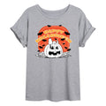 Women's Heather Grey Peanuts Retro Halloween Oversized T-Shirt - S