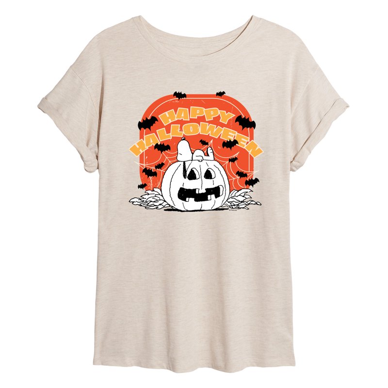 Peanuts Retro Halloween Women's Oversized T-Shirt - Birch Variation L