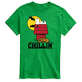 Green Snoopy Halloween House Chillin' Graphic T-Shirt - L