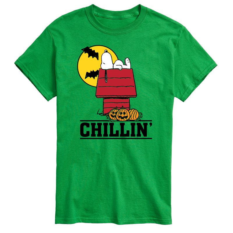 Green Snoopy Halloween House Chillin' Graphic T-Shirt - L