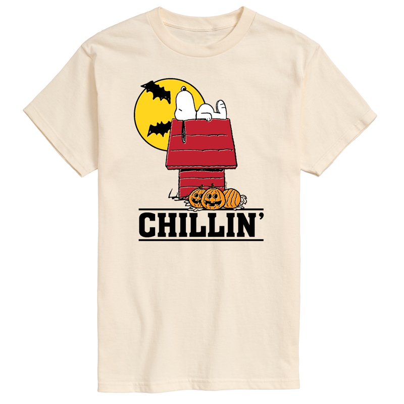 Cream Snoopy Halloween House Chillin' Short Sleeve T-Shirt - Size L