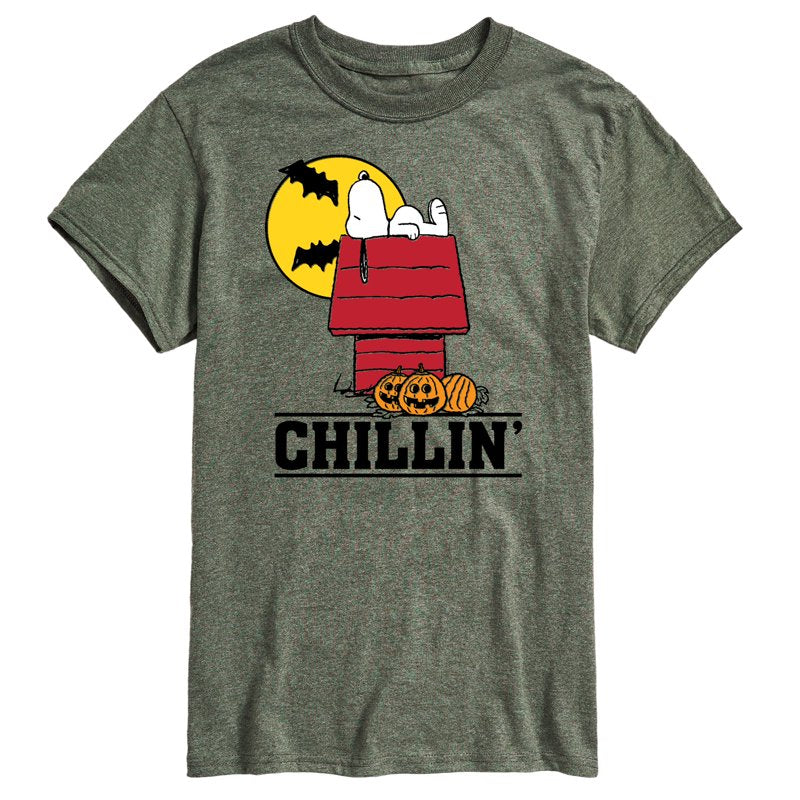 Heather Military Green Snoopy Halloween Chillin' Graphic T-Shirt 2XL