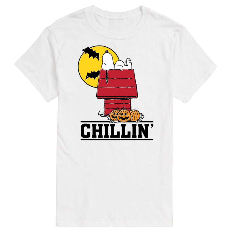 Men's Halloween Snoopy Chillin Graphic T-Shirt - White, Large