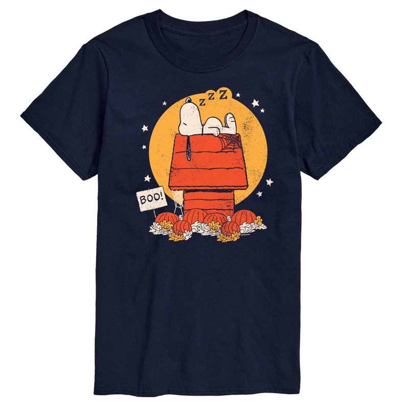Navy Snoopy Halloween Dog House Graphic T-Shirt Men 2XL