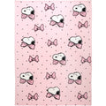 Pink Snoopy Plush Bed Blanket - Twin/Full Size Cozy Fleece Bedding