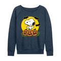 Heather Indigo Peanuts Snoopy Pumpkin Patch Lightweight French Terry Long Sleeve Shirt XL