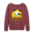 Peanuts Snoopy Pumpkin Patch French Terry Long Sleeve Shirt - Heather Maroon XL