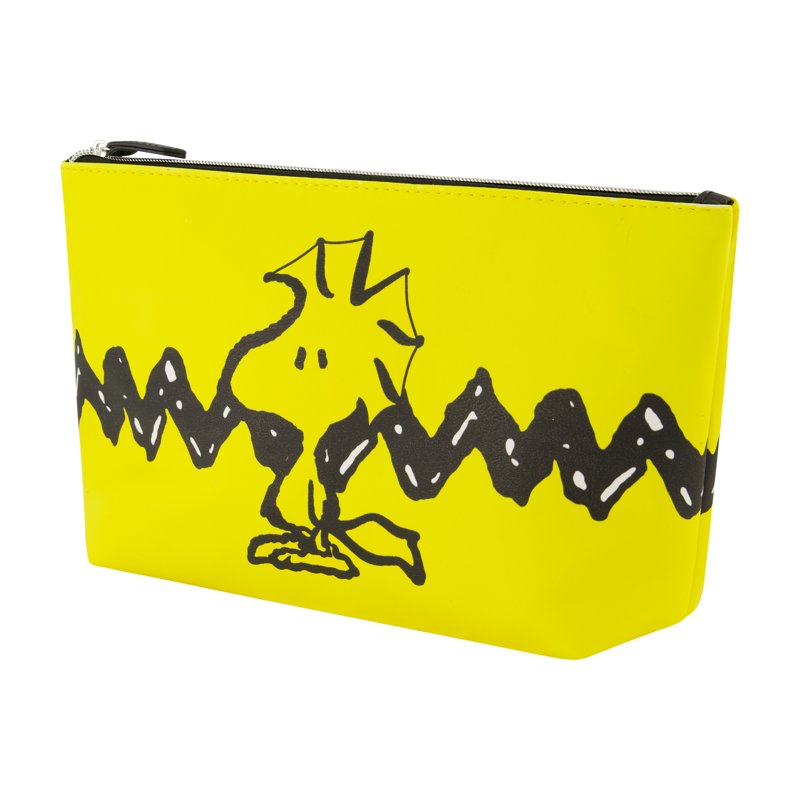Travel Makeup Bag - Trapezoid Cosmetic Organizer Pouch for Women - Yellow
