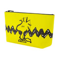 Travel Makeup Bag - Trapezoid Cosmetic Organizer Pouch for Women - Yellow