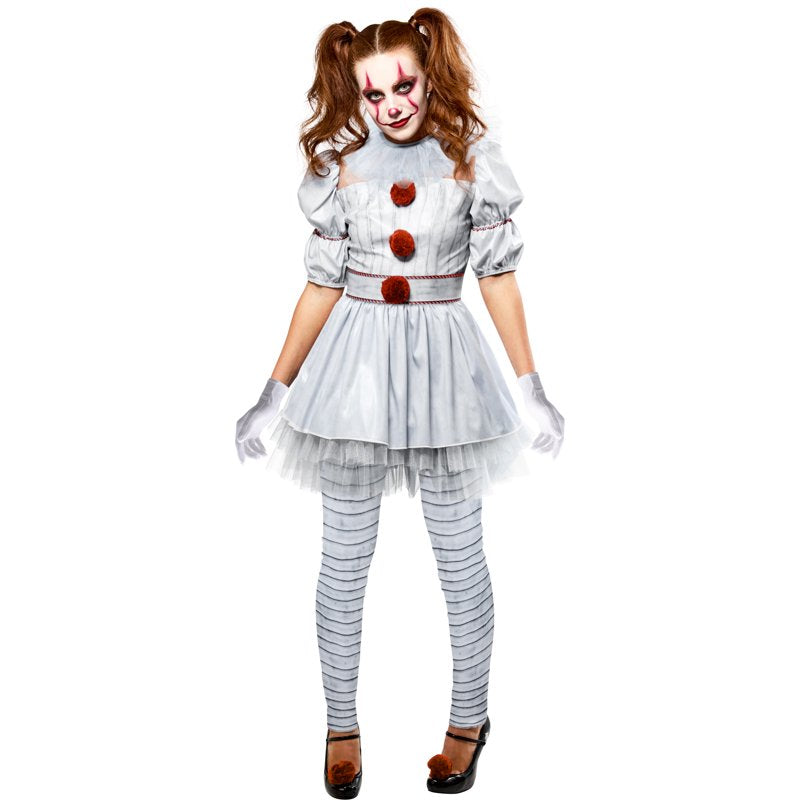 Adult Pennywise Costume L (12-14) for Women Halloween Horror Cosplay - Rubies