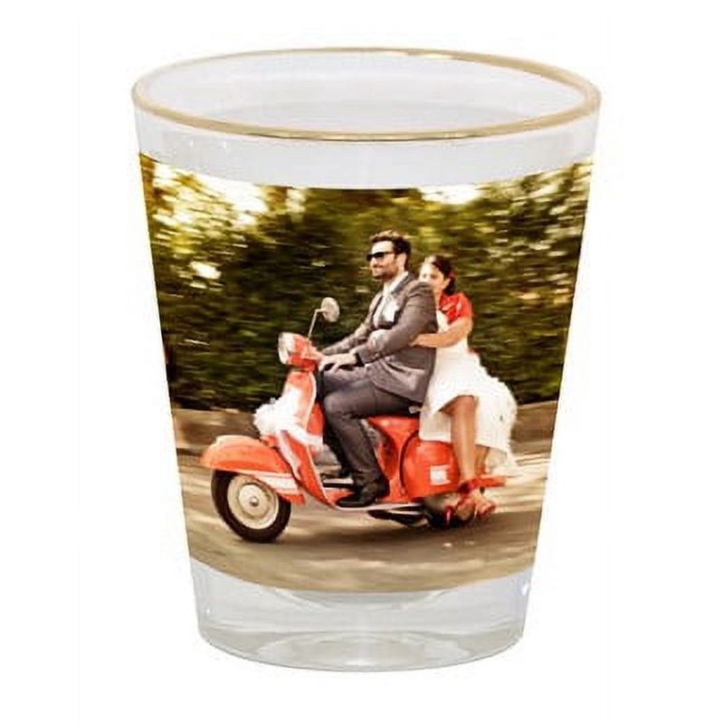 Personalized 1.5 oz Shot Glass with Gold Rim Accent