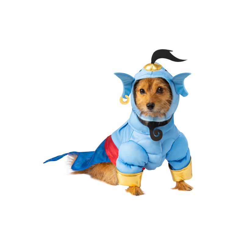 Pet Aladdin Genie Costume - Blue, 21-29 lbs with Headpiece - Rubies