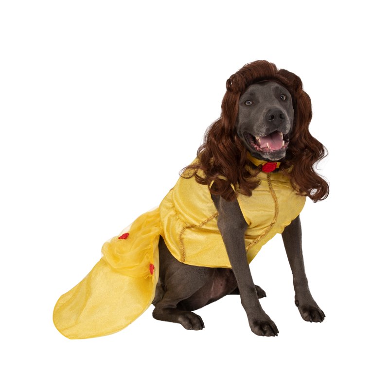 Pet Big Dogs Beauty and the Beast Belle Costume for 45-71 lbs - Dress, Collar & Wig