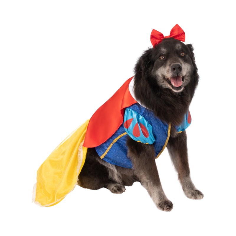 Pet Big Dogs Snow White Costume for 72-85 lbs - Dress with Collar & Bow Headpiece