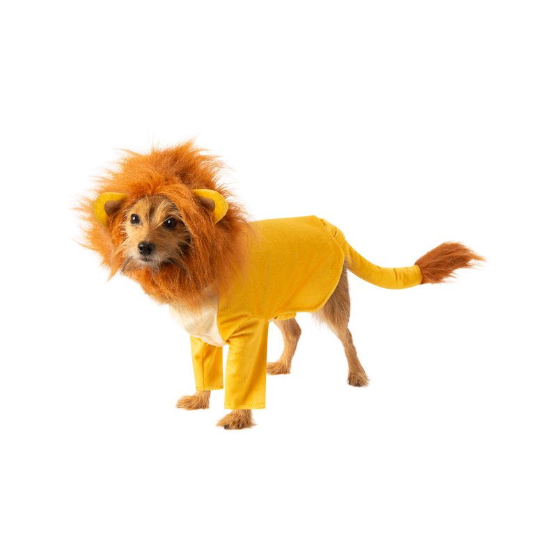 Pet Lion King Simba Costume for Small Pets 11-20 lbs - Includes Headpiece & Shirt with Tail