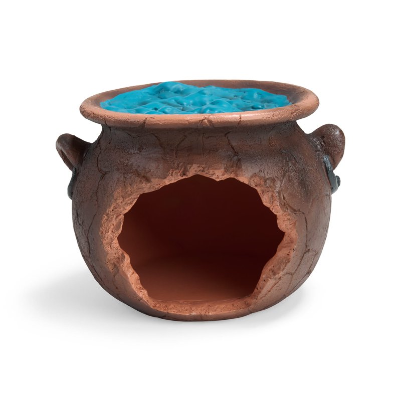 Large Reptile Hideaway Cauldron Habitat for Halloween, Secure Shelter