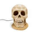 Large Halloween LED Skull Aquarium Decor - White Ghoulish Pet Habitat Light
