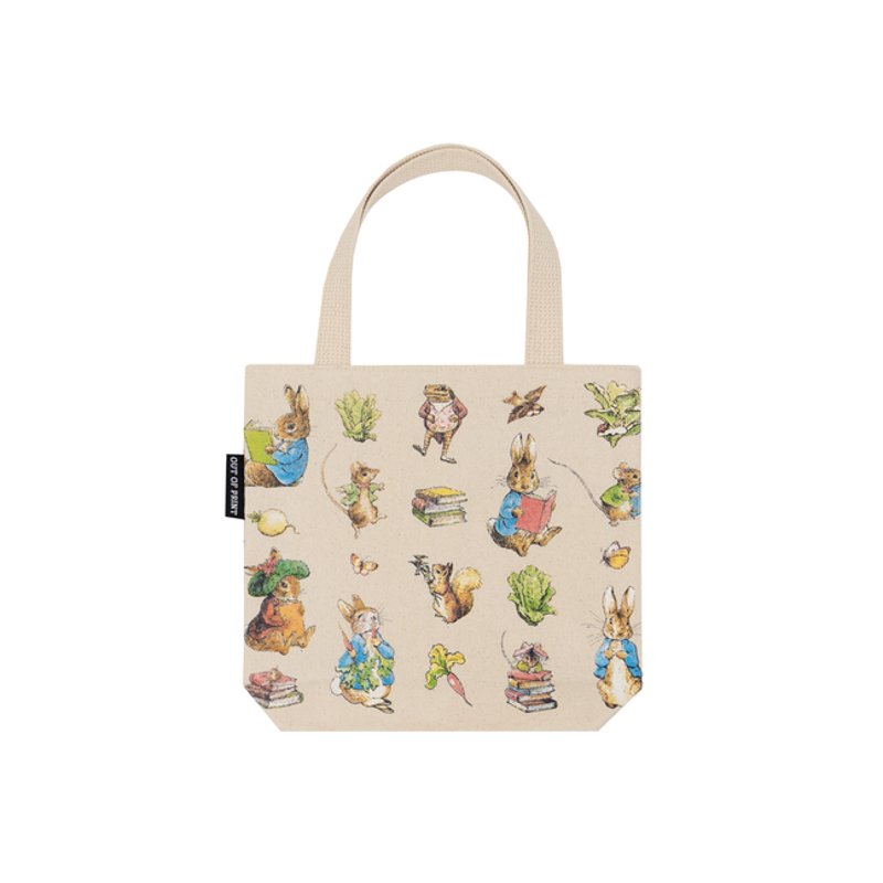 Peter Rabbit Pattern Mini Tote Bag - 100% Cotton Canvas
