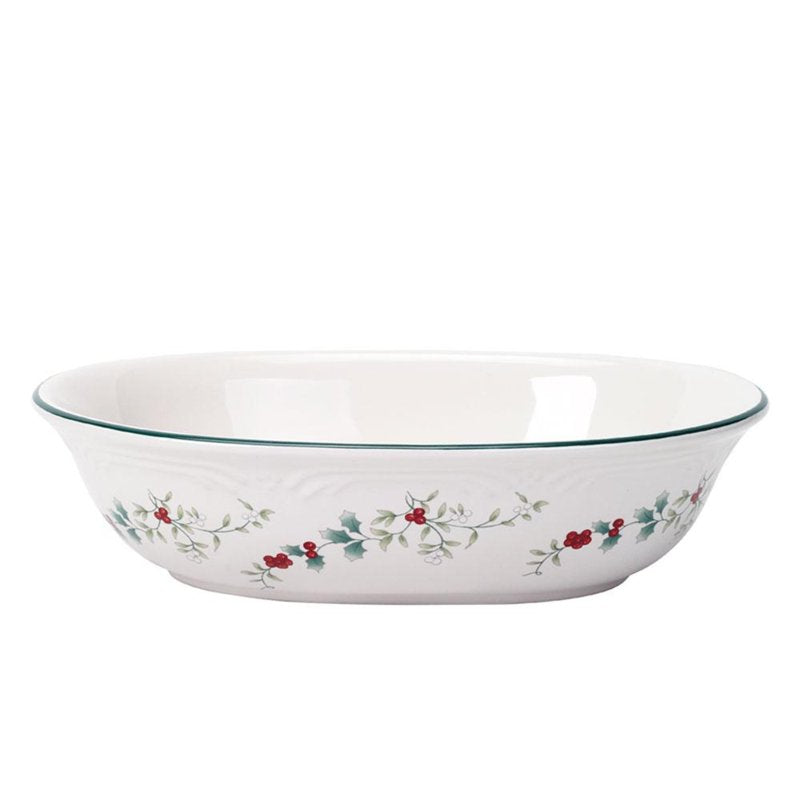 Winterberry Serving Bowl - 1.5-Quart Oval Stoneware Dish