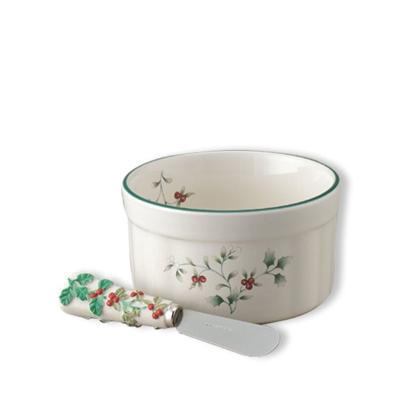 Winterberry Dip Bowl and Spreader Set - 12 Ounce