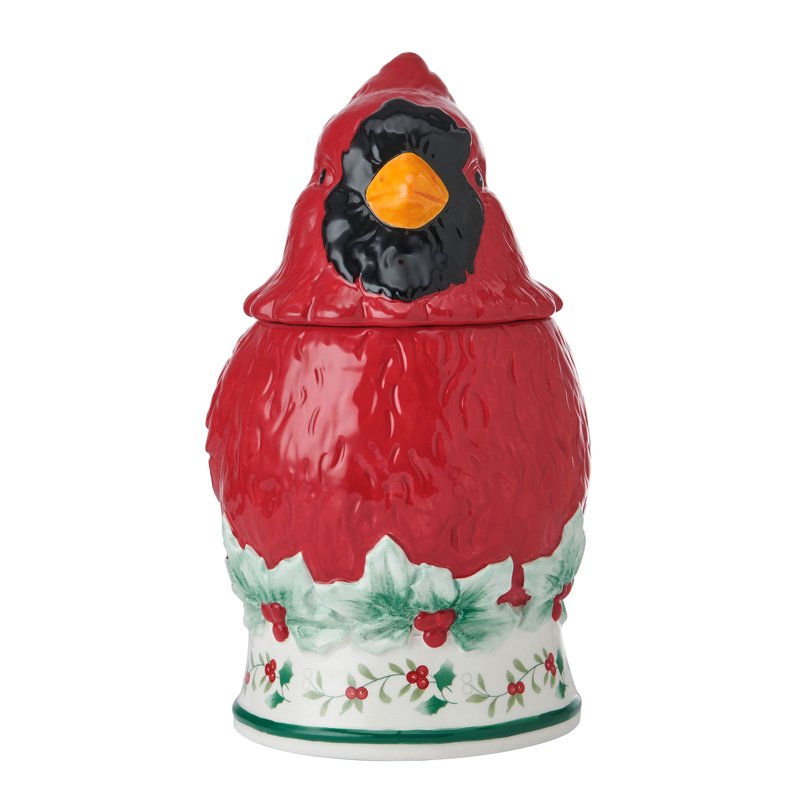 Cardinal Cookie Jar - Winterberry Holiday Decor, 10 in
