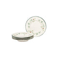 Winterberry Appetizer Plates Set of 4 - 6 Inch White Stoneware