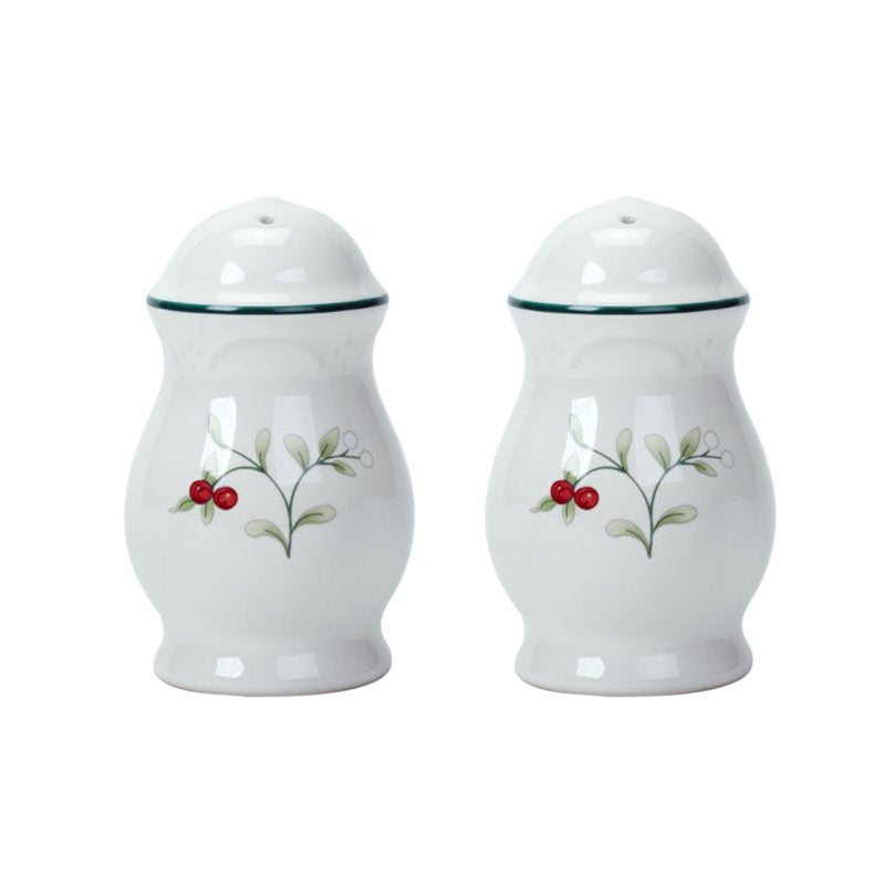 Winterberry Stoneware Salt and Pepper Set - Holiday Design