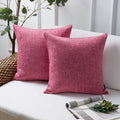 18x18 Pink Farmhouse Rustic Throw Pillow Set of 2 - Textured Polyester Decor