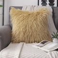 Decorative Faux Fur Throw Pillow - 20x20 Yellow Solid Print, Chic Home Accent