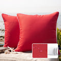 Outdoor Waterproof Throw Pillow 20x20 Inches - Red, 2 Pack - Patio & Indoor Decor