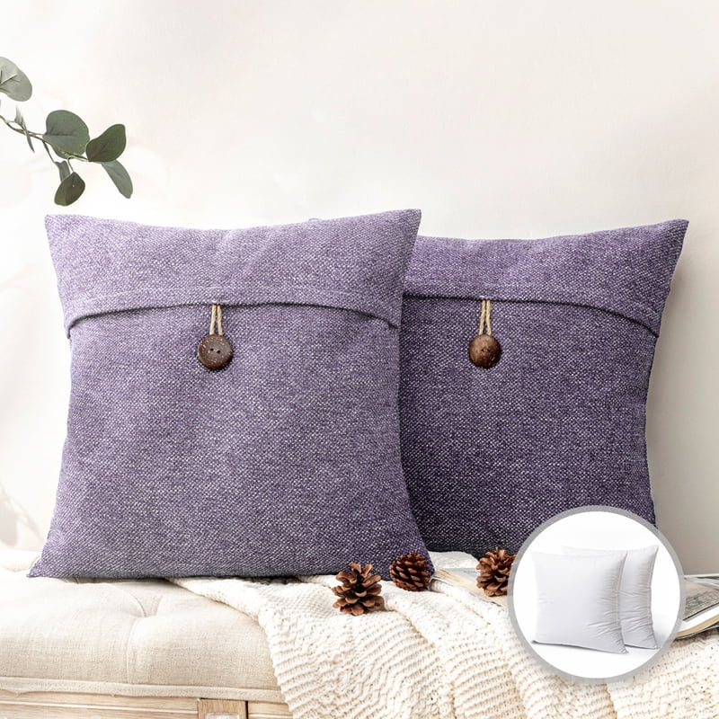 Decorative Throw Pillow 22x22 Light Purple Cotton Blend 2 Pack - Variation of THIS listing