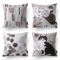 Decorative Velvet Throw Pillow Covers 18x18 Inches - Brown, Set of 2 - Hidden Zipper