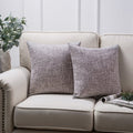 Decorative Faux Linen Square Throw Pillows Set of 2 - Light Gray, 18x18"