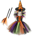 Orange Girls Halloween Witch Costume with Hat and Broom - 2-3T Variation