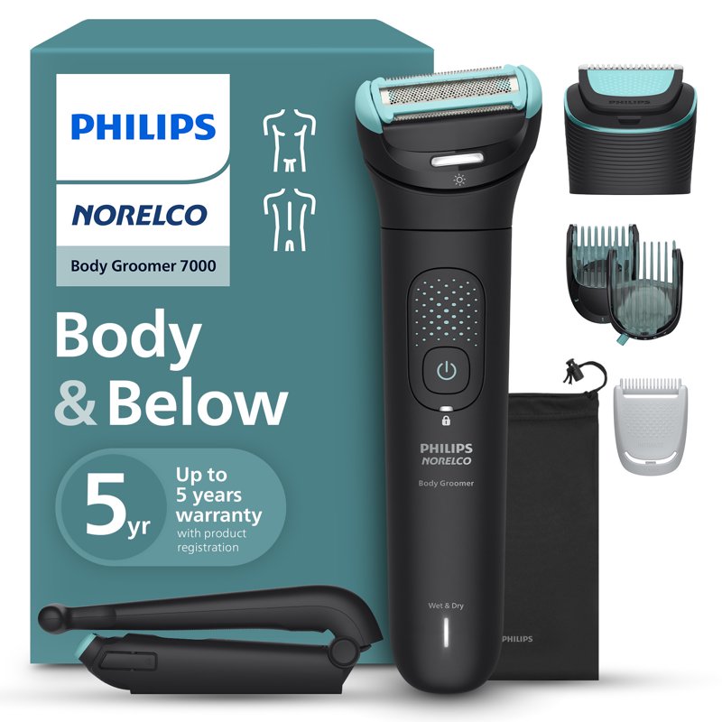 Body Groomer 7000 Series - 100% Showerproof Trimmer for Men