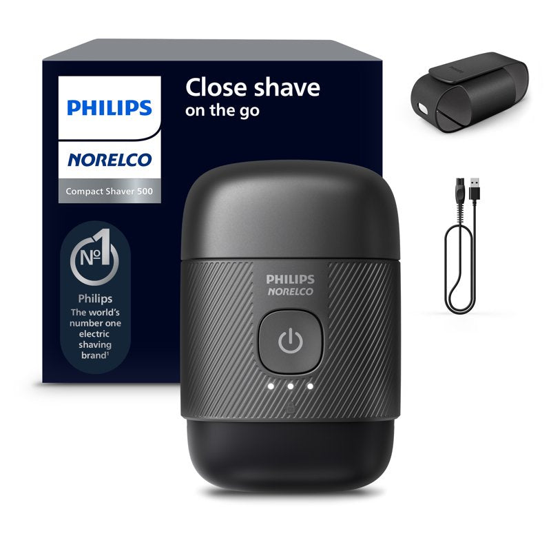 Portable Electric Wet & Dry Facial Shaver with Travel Case