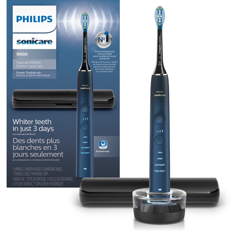 Rechargeable Electric Toothbrush with Travel Case and Glass Charger