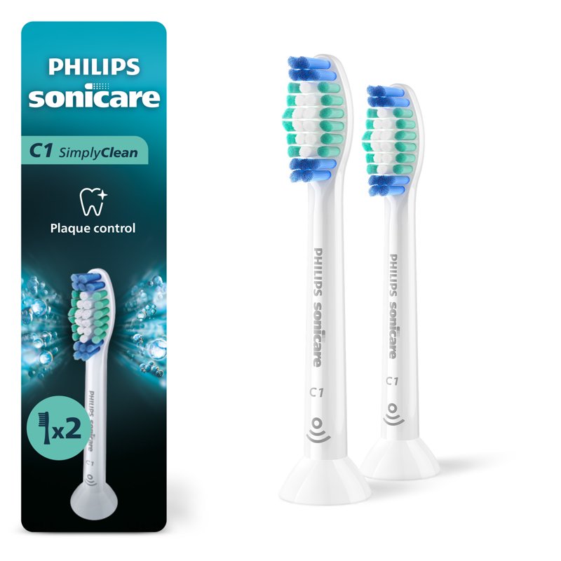 Electric Toothbrush Replacement Heads, Contoured Bristles, 2-Pack