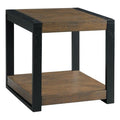 Square End Table with Walnut Finish and Shelf