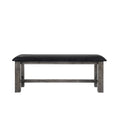 Grayson Wooden Dining Bench with Padded Seat - Grey Oak