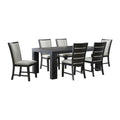 Jasper 7PC Dining Set - Table & 6 Slat Back Chairs - Black