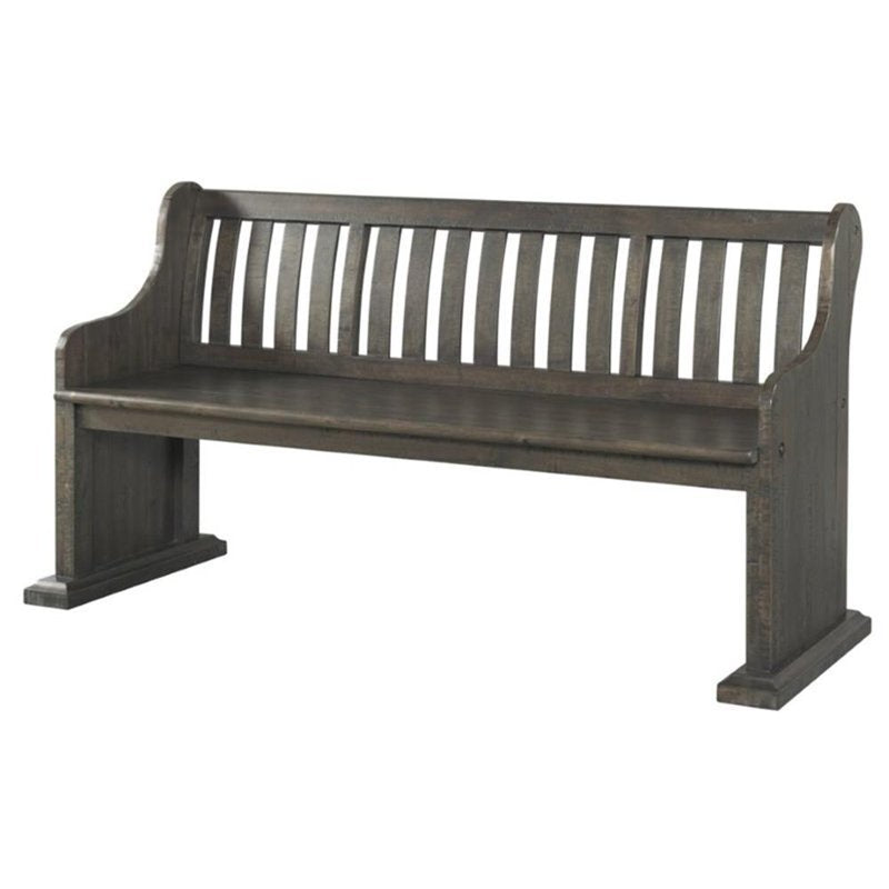Stanford Pew Bench - Dark Ash Finish with Lath Back Design