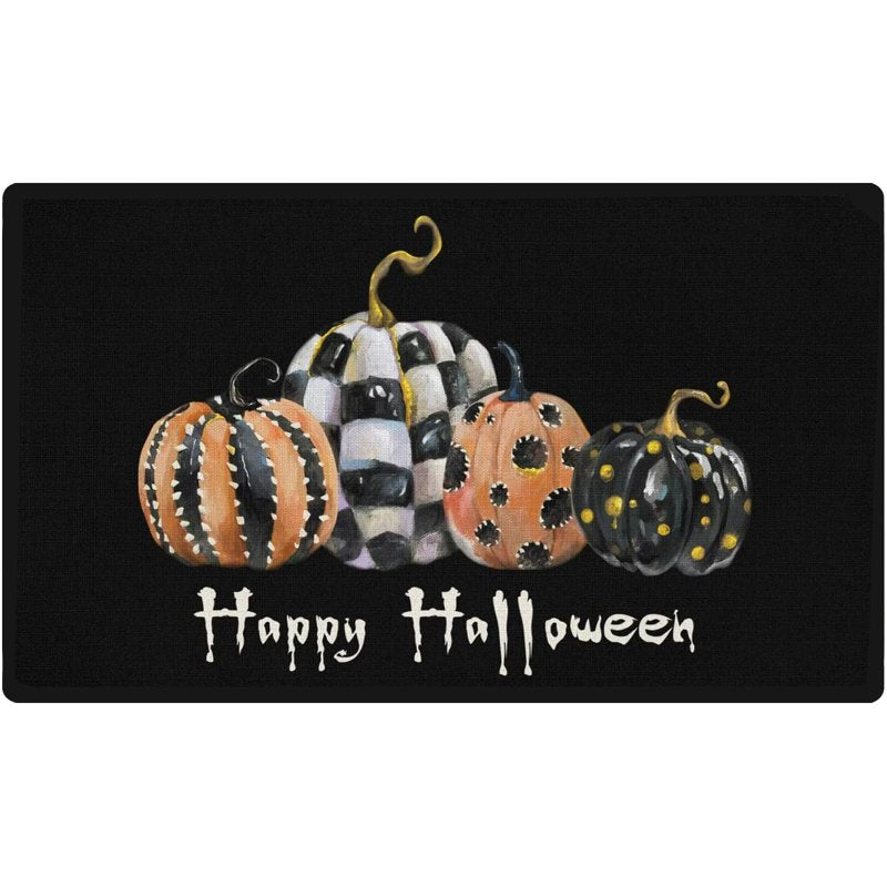 Pidgey Halloween Doormat 23x15 Inch Cat with Pumpkin Outdoor Rug - Variation C