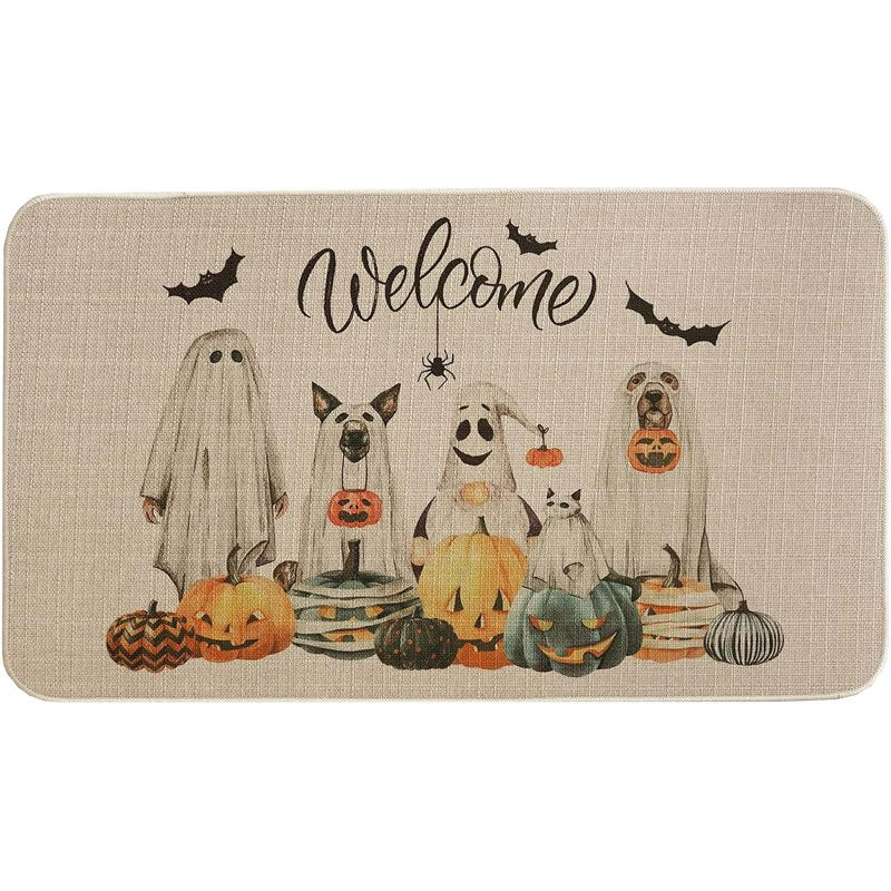 Halloween Doormat 23x15 Inch Jack O Lantern Fall Rug for Front Door & Porch - Variation D