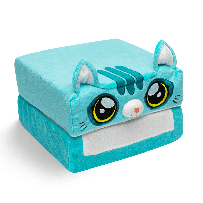 Blue Kitty Pillow Cube Kid Cubes 2-in-1 Plush Toy & Toddler Pillow