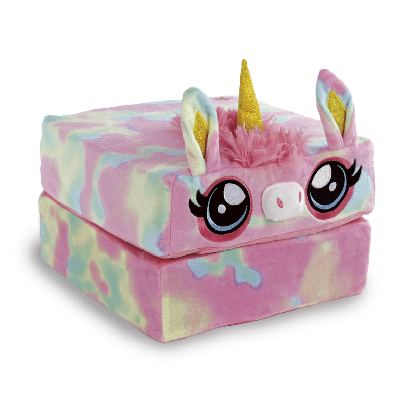 Rainbow Unicorn Toddler Pillow Cube Kid Cubes - 2-in-1 Plush Toy & Sleep Pillow