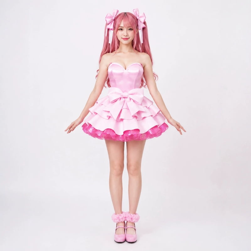 Pink Anime Vampire Costume for Women - Gothic Cosplay Dress, Size M