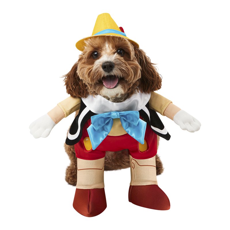 Pinocchio Pet Costume for 21-29 lbs - -Inspired Dog Outfit with Headpiece